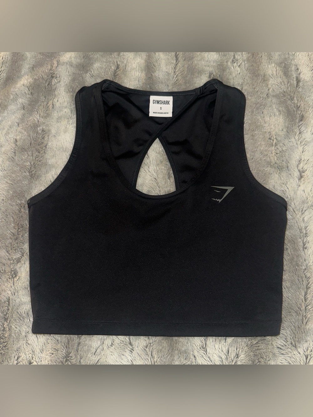 LIKE NEW women’s small Gymshark black  open back cropped tank